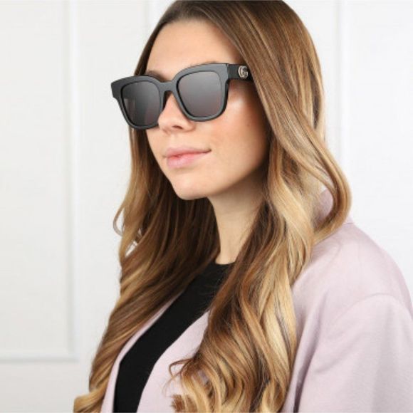 Gucci GG0998S 001 Sunglasses Black Grey Square Unisex - Picture 1 of 12